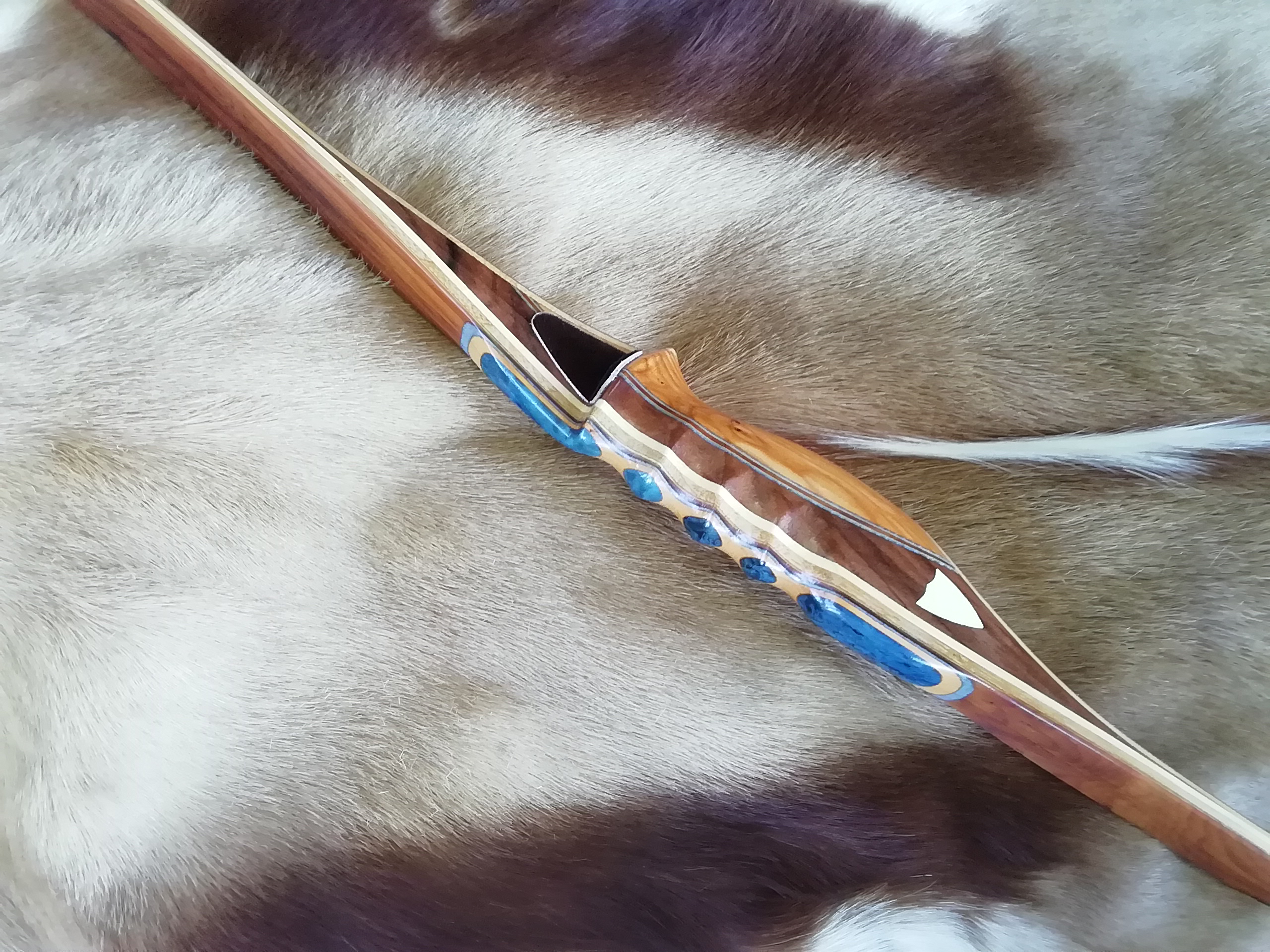 Poignée ergonomique plaquettes stabilisées bleu